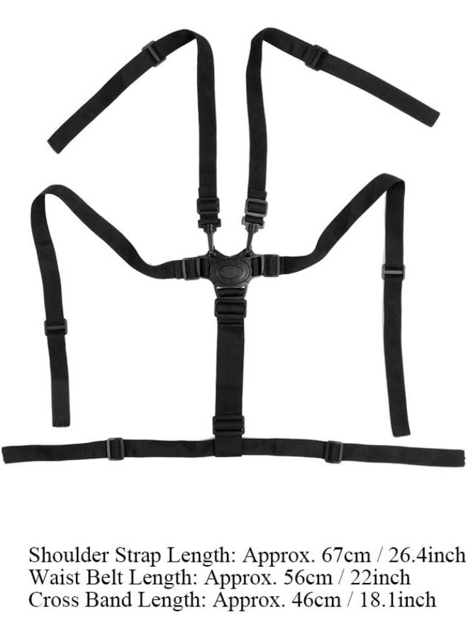 Zerodis 5 Point Child Seat Belt Harness Universal Adjustable Strap Baby Stroller Pushchair Rotating Protection - Image 3