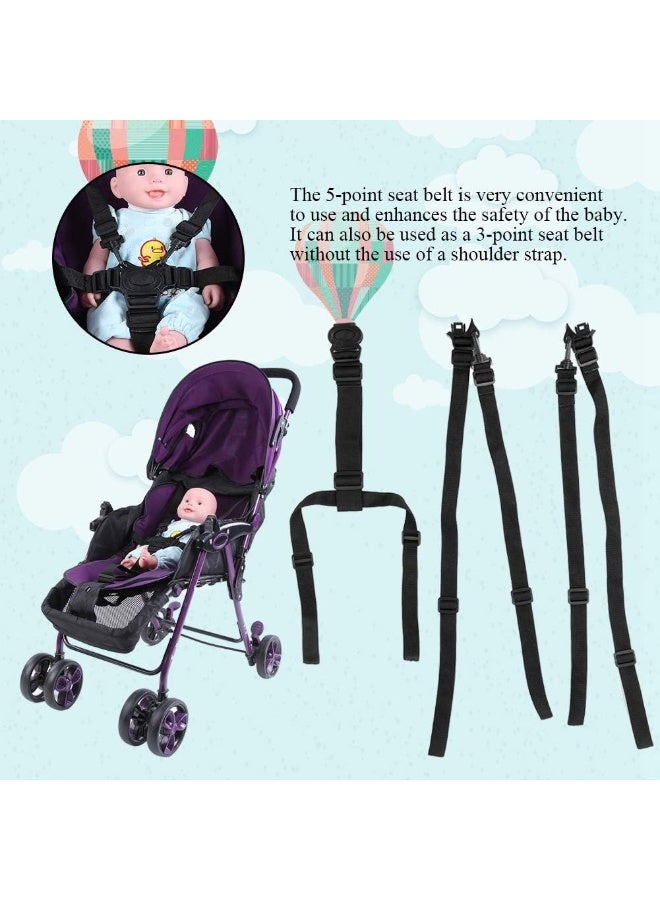 Zerodis 5 Point Child Seat Belt Harness Universal Adjustable Strap Baby Stroller Pushchair Rotating Protection - Image 4