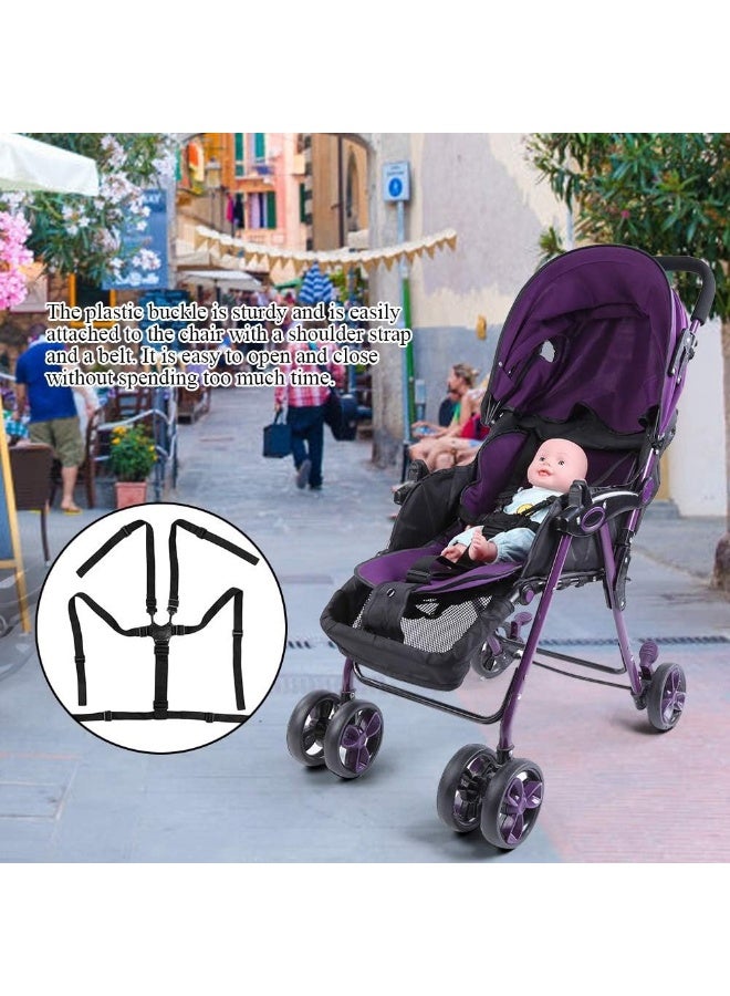 Zerodis 5 Point Child Seat Belt Harness Universal Adjustable Strap Baby Stroller Pushchair Rotating Protection - Image 2
