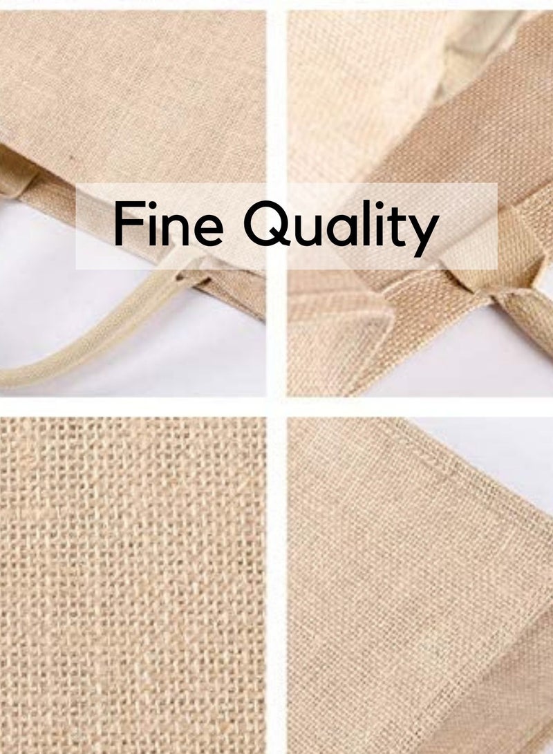 Eco-neutral 5-Piece Waterproof Coating With Soft Handle Jute Tote Shopping Bag - Image 4