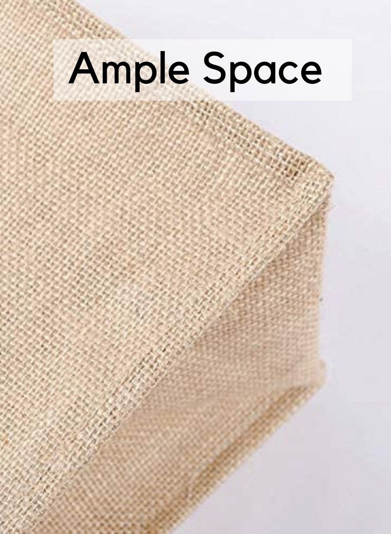 Eco-neutral 5-Piece Waterproof Coating With Soft Handle Jute Tote Shopping Bag - Image 5