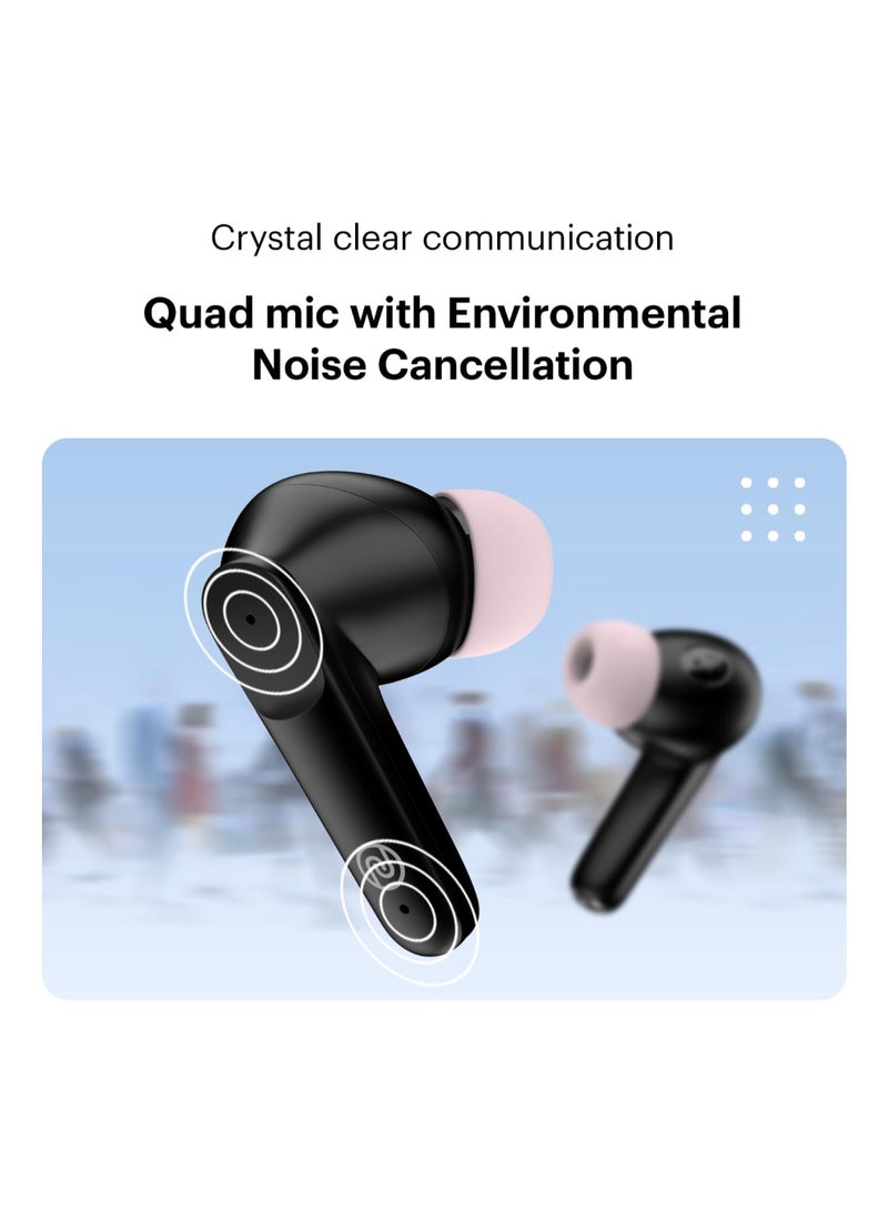 Noise Buds VS104 | Truly Wireless Earbuds with 45H Playtime | Quad Mic ENC | Instacharge | 13mm Driver | Low Latency | Bluetooth v5.2 - Charcoal Black - Image 4