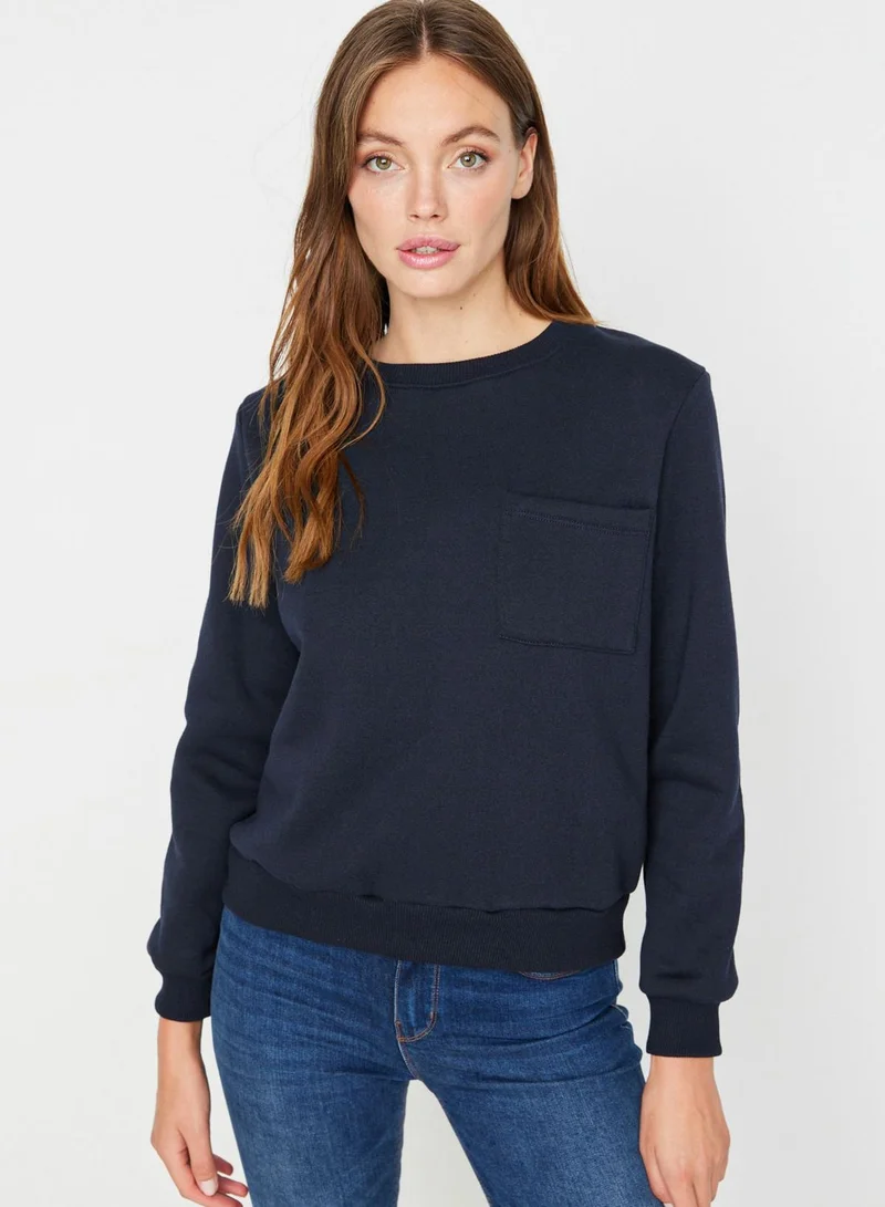 trendyol Pocket Detail Knitted Sweatshirt