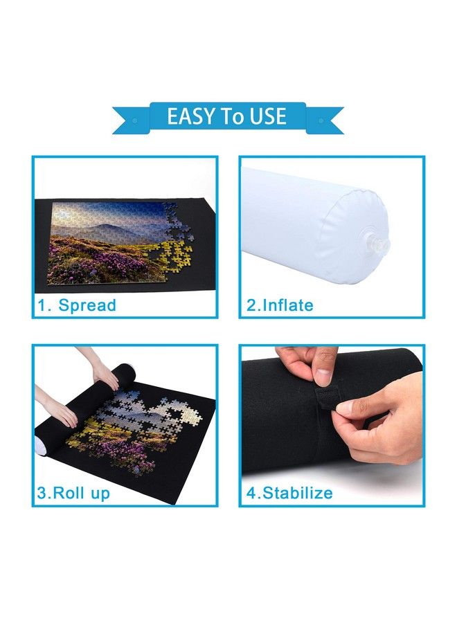 Becko US Becko Puzzle Mat Roll Up Puzzle Mats For Jigsaw Puzzles Puzzle Roll Up Mat Puzzle Board Puzzle Keeper Puzzle Storage With Drawstring Storage Bag For Up To 1500 Pieces  - Image 4