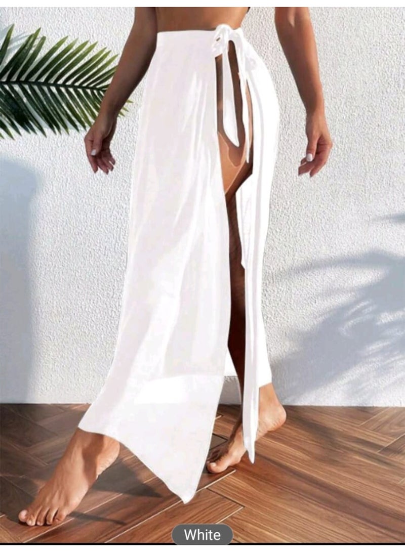 كاش مايوة من الشيفون/الدانتيل One Size لجميع المقاسات من XS الى 2XL متعدد الالوان والاشكال (ابيض) - Image 4