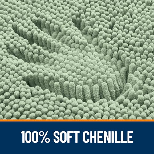 OLANLY Bathroom Rugs 24x16, Extra Soft Absorbent Chenille Bath Rugs, Rubber Backing Quick Dry, Machine Washable Bath Mats for Bathroom Floor, Tub and Shower, Home Decor Accessories, Sage Green - Image 3