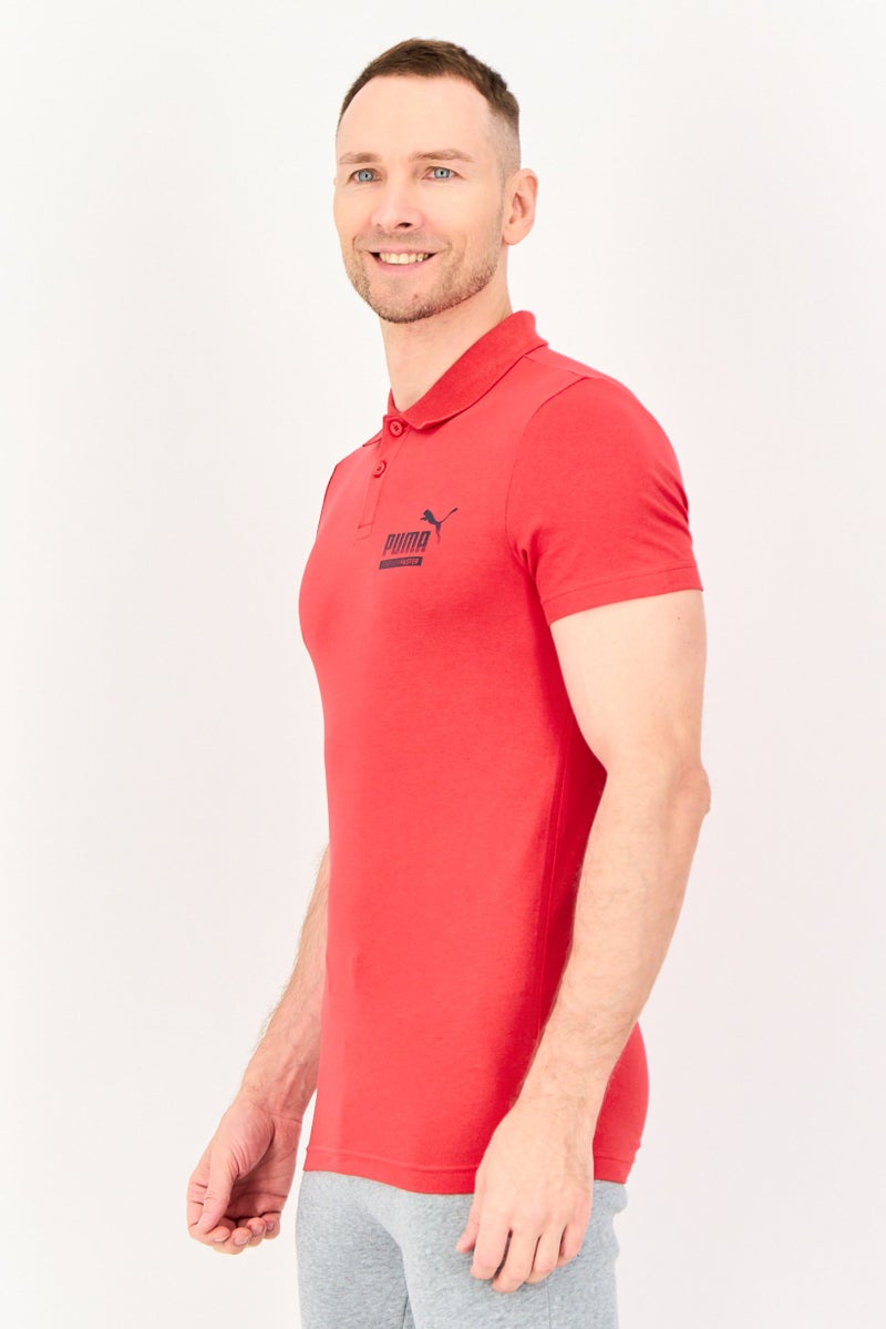 PUMA Men Slim Fit Short Sleeve Outdoor Polo Shirt, Red - Image 3