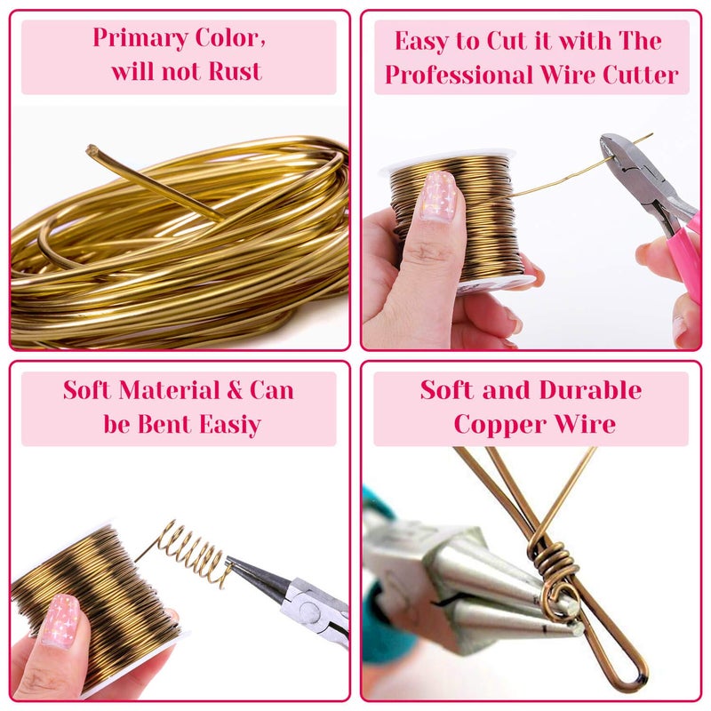 anezus 18 Gauge Jewelry Wire for Jewelry Making, Craft Wire Tarnish Resistant Copper Beading Wire for Jewelry Making Supplies and Crafting (18 Gauge, Antique Bronze) - Image 3