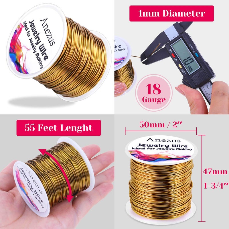 anezus 18 Gauge Jewelry Wire for Jewelry Making, Craft Wire Tarnish Resistant Copper Beading Wire for Jewelry Making Supplies and Crafting (18 Gauge, Antique Bronze) - Image 2