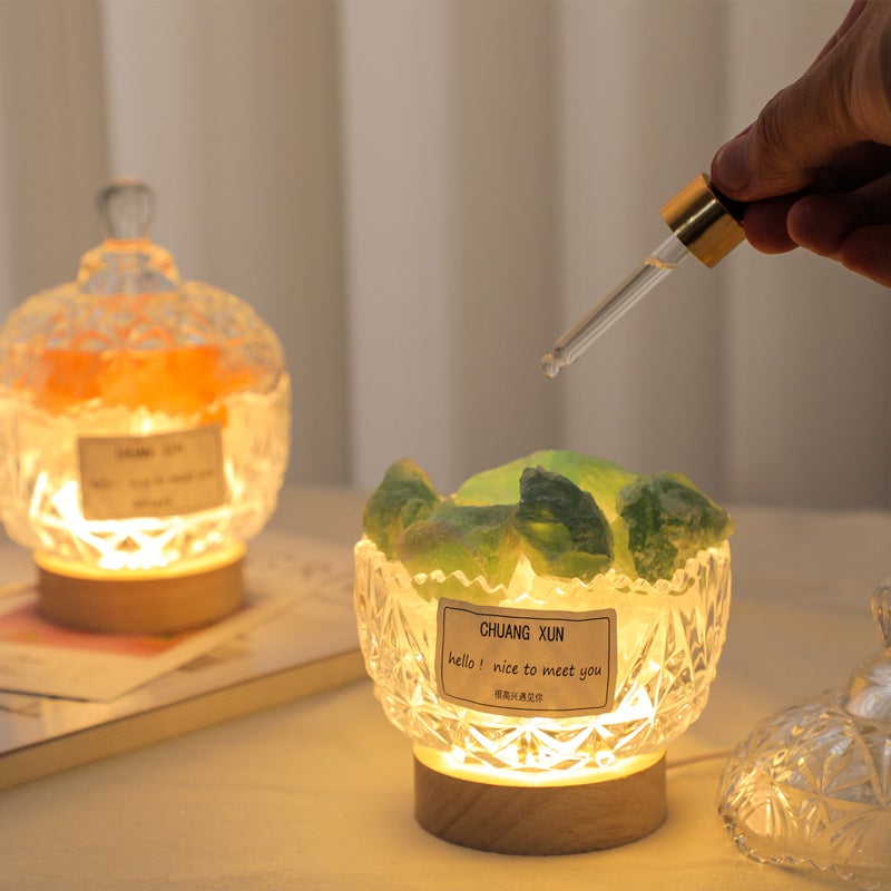 Crown Fireless Aromatherapy Diffuser Stone Ornaments Luminous Crystal Home Indoor Essential Oil Night Light Fragrance Birthday Gift - Image 4