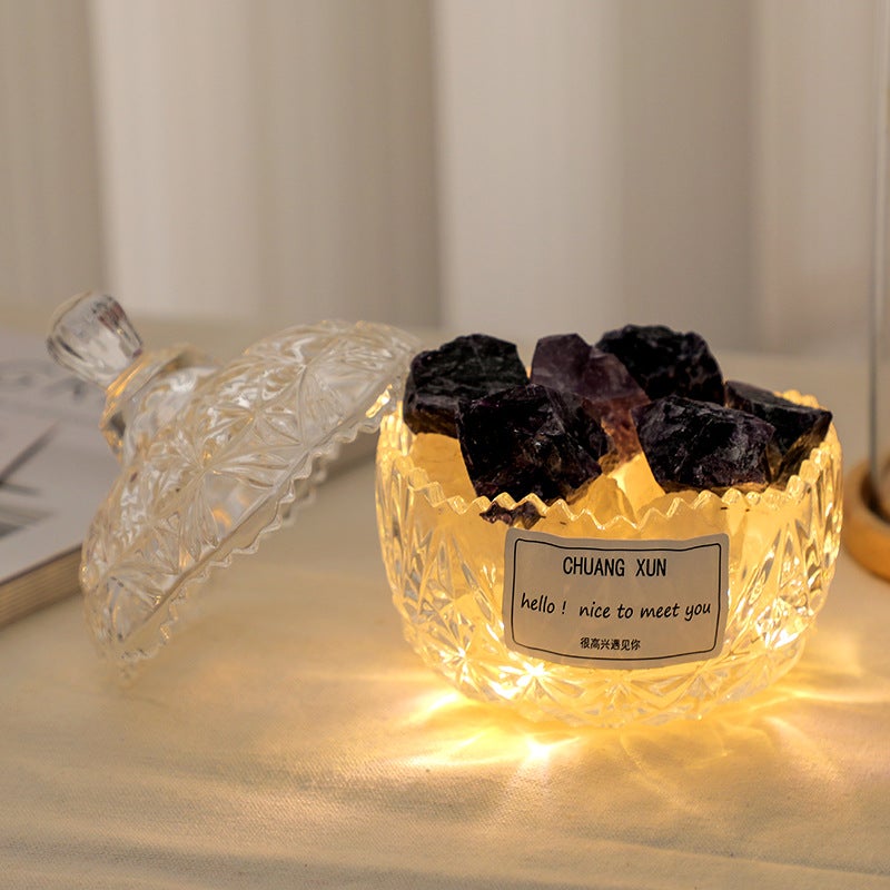 Crown Fireless Aromatherapy Diffuser Stone Ornaments Luminous Crystal Home Indoor Essential Oil Night Light Fragrance Birthday Gift - Image 1