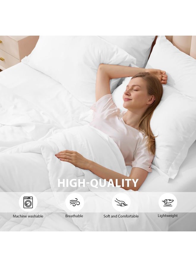 Velorose Queen Comforter Set White - Bed in a Bag Queen Size 7 Pieces, Soft Bedding Set for All Seasons, Premium Queen Comforter Set with Comforter, Sheets, Pillowcases & Shams - Image 4
