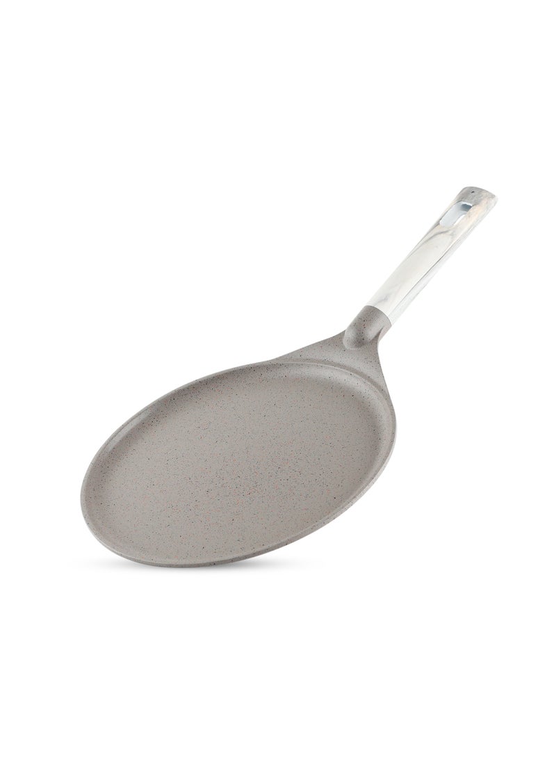 Life Smile 28cm   LIFE SMILE Crepe Pan, Non Stick Multi Layer Granite Coating, 100% PFOA FREE Tawa Pan, Induction Bottom Skillet Frying Pan for Pizza, Omelette, Tortillas  - Image 1