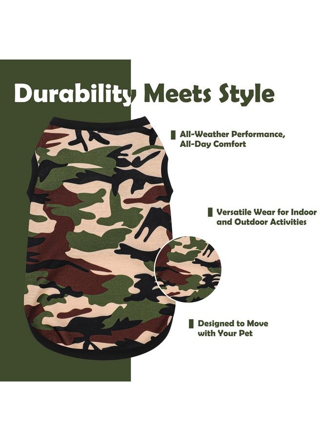 Paiaite - Paiaite: Stylish Sleeveless Camouflage Dog Vest for Small, Medium, and Large Breeds, Made of Polyester for Comfort, Breathability, Wrinkle Resistance, Moisture Wicking, and Elasticity Green M - Image 1