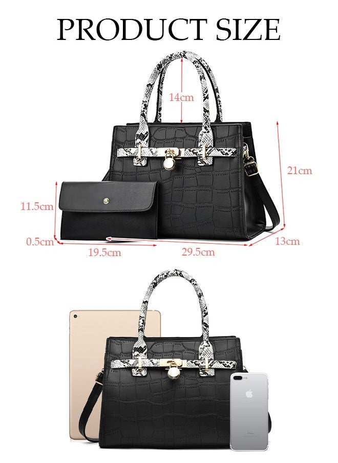 DUNISO - 2PCS Women's Elegant Purses and Handbags Set Shoulder Bag Ladies Designer Satchel Messenger Tote Bag Crossbody Bag for Shopping Working - Image 1