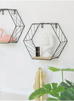 Hexagonal Floating Shelf Stylish Wall Storage Rack Black - pzsku/ZF6ACD8E358ADD7086FBAZ/45/_/1685509705/41b6ba46-833f-4f9a-be6b-51d0aae44545