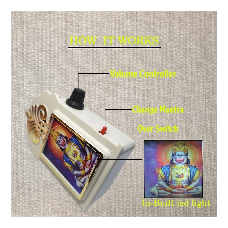 jivo Full Hanuman chalisa Plug Mantra Bell with led Light 7 in 1 - Image 2