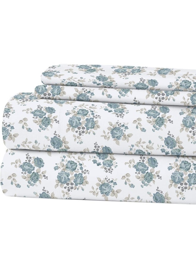 Modern Threads Modern Threads Soft Microfiber Printed Sheets - Luxurious Microfiber Bed Sheets - Includes Flat Sheet, Fitted Sheet with Deep Pockets, & Pillowcases Forever Roses California King  - Image 2