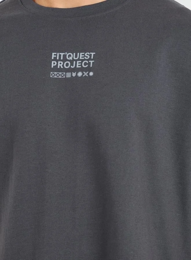 Styli Active Eco Earth Oversized Slogan Print Athleisure Terry T-Shirt