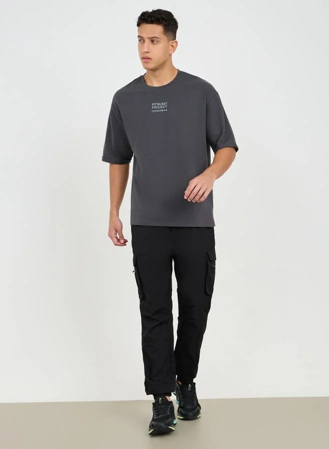 Styli Active Eco Earth Oversized Slogan Print Athleisure Terry T-Shirt