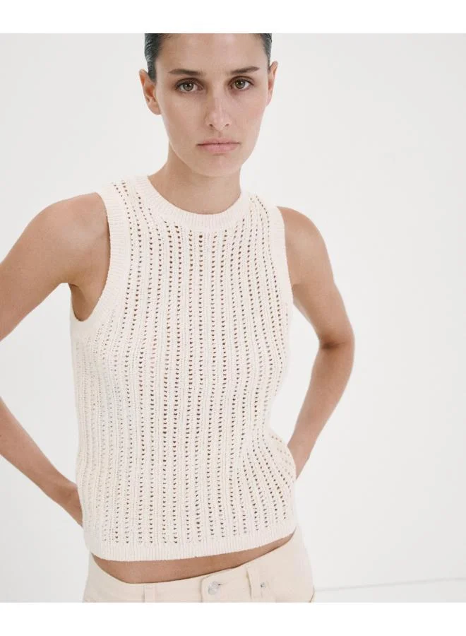 MANGO Openwork knit top