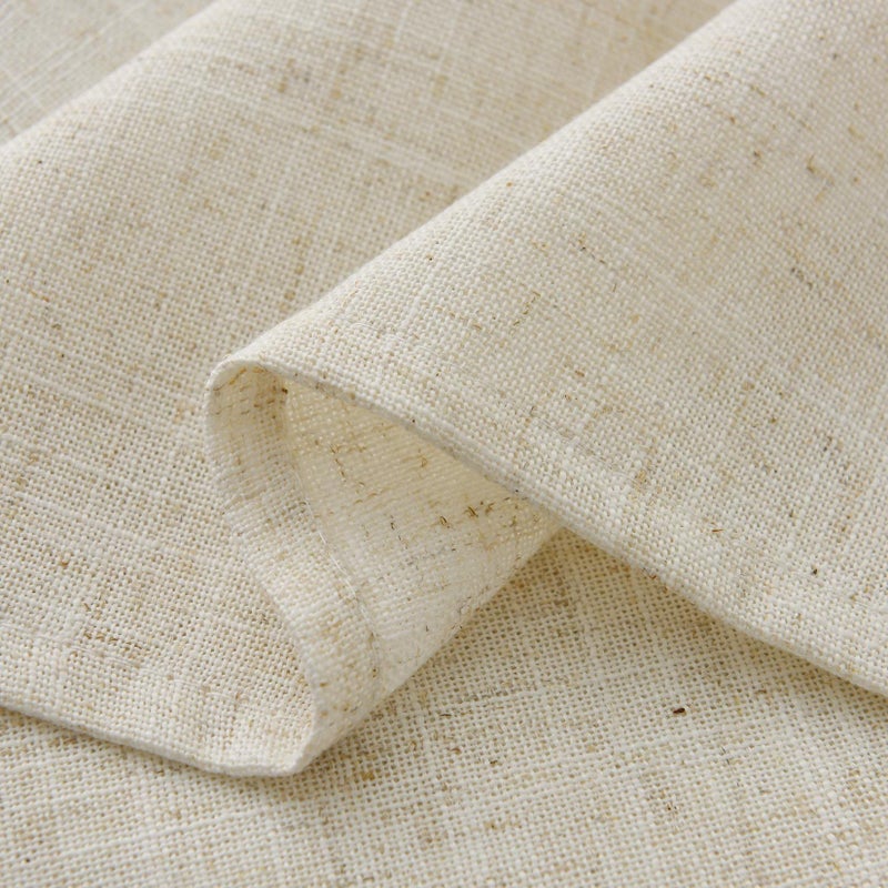 Valea Home Kitchen Valances for Windows, Faux Linen Valance Rod Pocket, Rustic Farmhouse Curtain Valances 18 inch Length for Bathroom Living Room, Natural, 1 Panel - Image 4