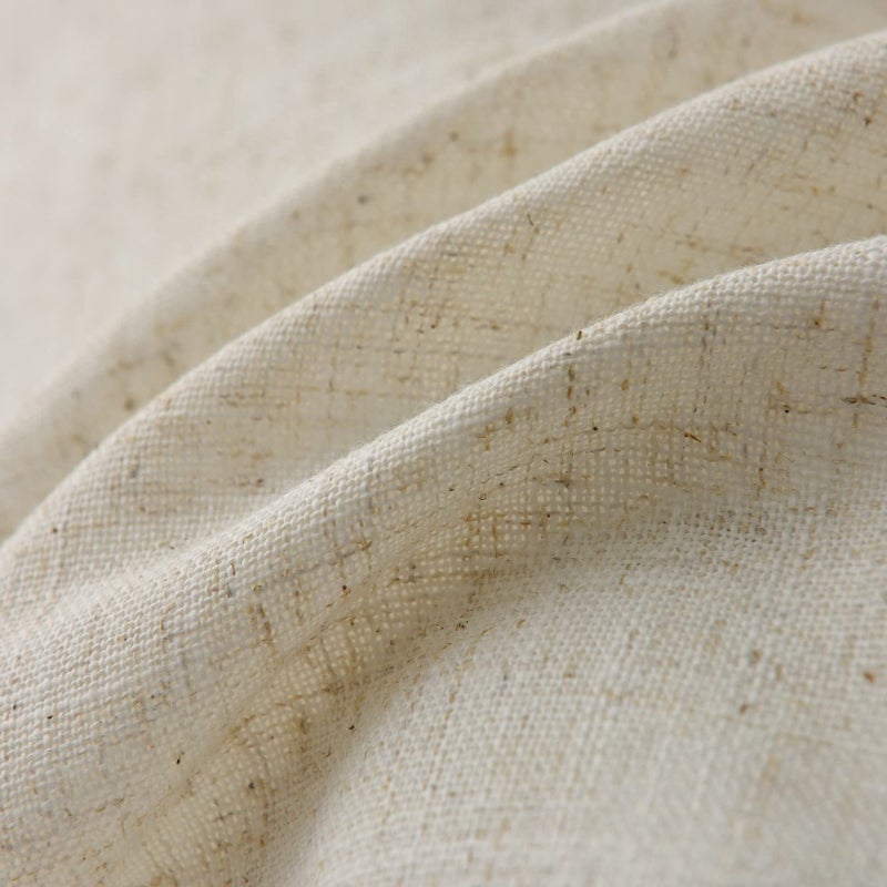 Valea Home Kitchen Valances for Windows, Faux Linen Valance Rod Pocket, Rustic Farmhouse Curtain Valances 18 inch Length for Bathroom Living Room, Natural, 1 Panel - Image 3