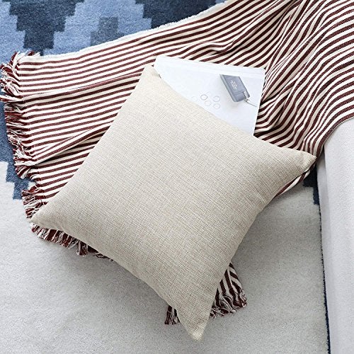Khooti Jute Cushion Cover | 22x22 Inch, Light Linen - Image 3