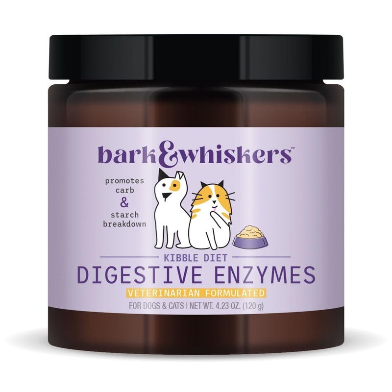 Dr. Mercola Bark & Whiskers Digestive Enzymes Kibble Diet, for Dogs & Cats, 4.23 oz. (120 g), 150 Scoops, Promotes Carb & Starch Breakdown, Veterinarian Formulated, Non-GMO, Dr. Mercola - Image 1