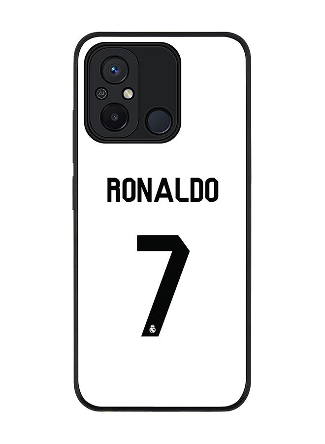 Stylizedd Rugged Black edge case for Xiaomi Redmi 12C 4G, Slim fit Soft Case Flexible Rubber Edges Anti Drop TPU Gel Thin Cover -  Ronaldo Real Jersey - Image 1