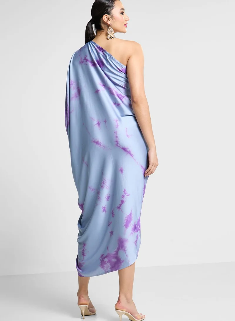 The Arab Crab One Shoulder Knot Detail Dress