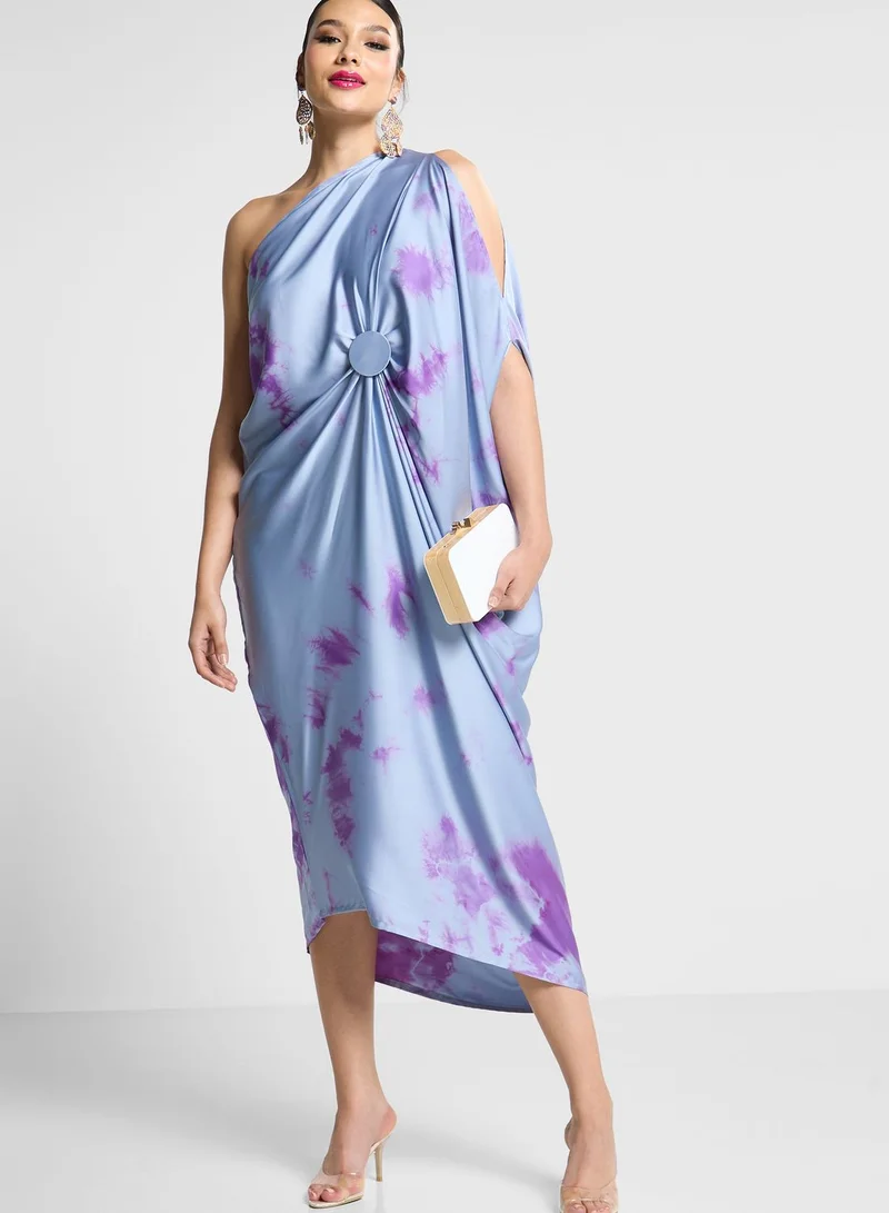 The Arab Crab One Shoulder Knot Detail Dress