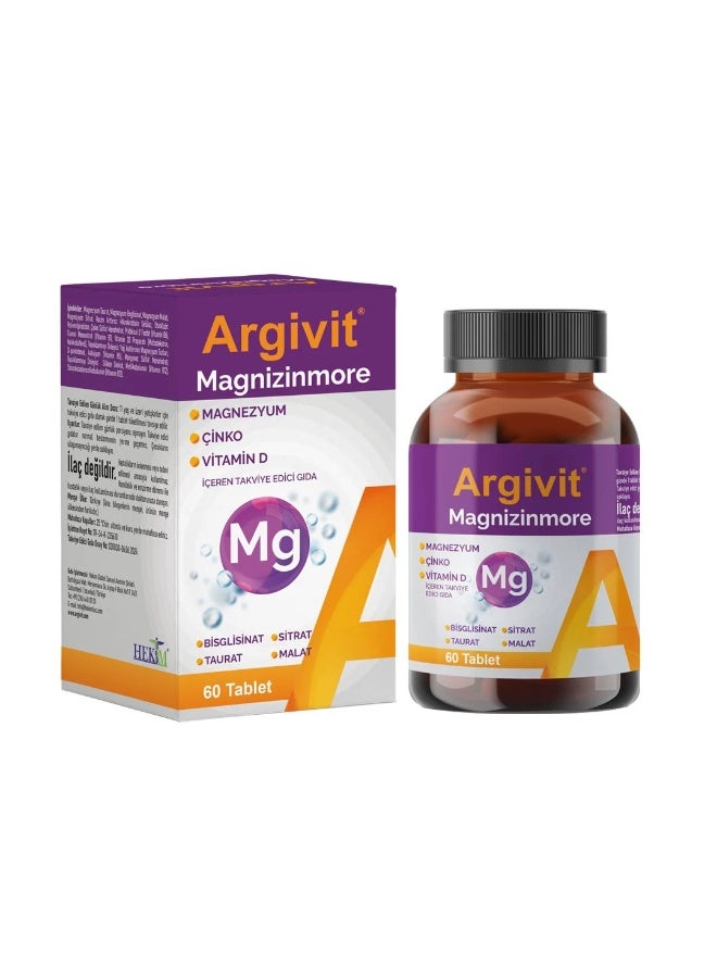 Argivit Magnizinmore Advanced Magnesium, Zinc, Vitamin D3 & B Complex Tablets - Image 1