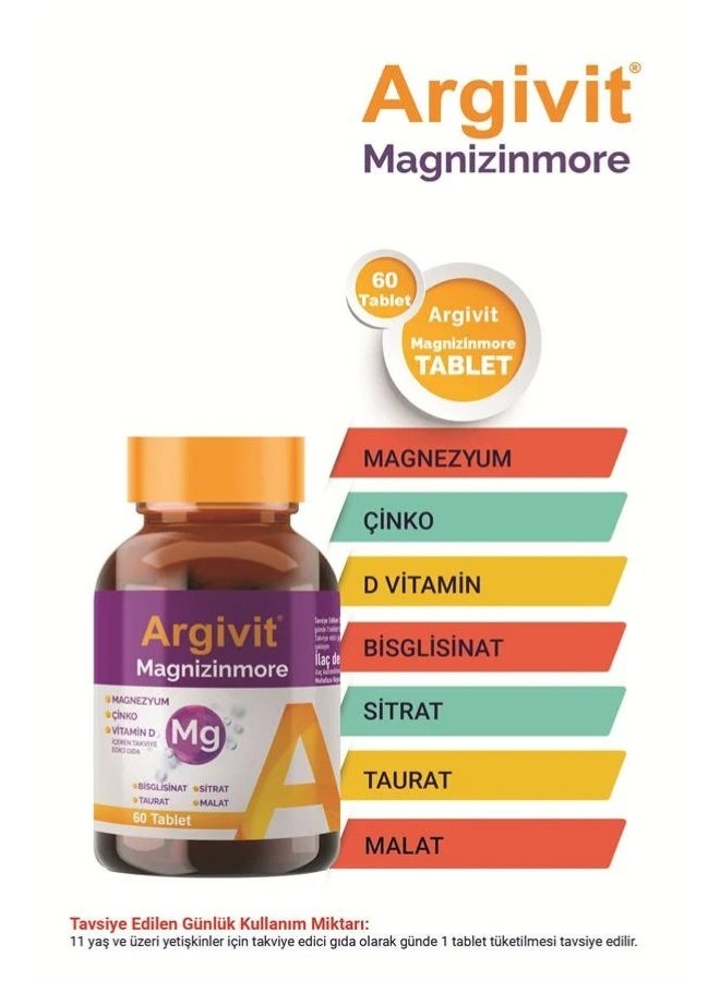 Argivit Magnizinmore Advanced Magnesium, Zinc, Vitamin D3 & B Complex Tablets - Image 2
