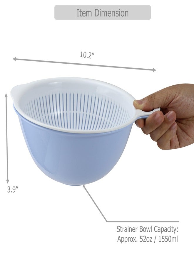 EIKS 2 Pack Plastic Kitchen Colander Basket with Strainer Bowl for Washing Draining Vegetables Fruit Grains Salad Cooing Preparation - Image 4
