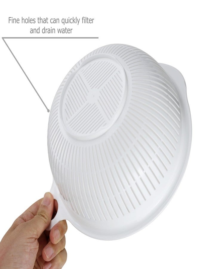 EIKS 2 Pack Plastic Kitchen Colander Basket with Strainer Bowl for Washing Draining Vegetables Fruit Grains Salad Cooing Preparation - Image 5