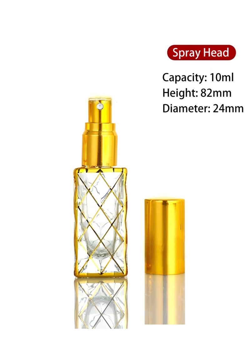 3 عبوات 10 مل زجاجة عطر مزخرفة قابلة لإعادة التعبئة ، زجاجات عطر عتيقة فارغة وزجاجة زيت أساسي ، زجاجة عطر زجاجية كريستالية مزخرفة ، هدية فتاة للنساء بديكور المنزل (رأس رذاذ / قضبان زجاجية / رأس كروي) - Image 2