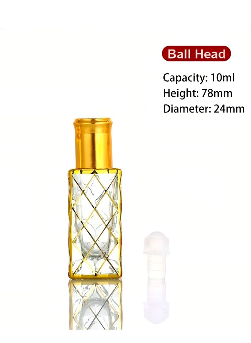 3 عبوات 10 مل زجاجة عطر مزخرفة قابلة لإعادة التعبئة ، زجاجات عطر عتيقة فارغة وزجاجة زيت أساسي ، زجاجة عطر زجاجية كريستالية مزخرفة ، هدية فتاة للنساء بديكور المنزل (رأس رذاذ / قضبان زجاجية / رأس كروي) - Image 3