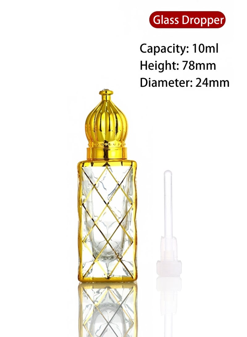 3 عبوات 10 مل زجاجة عطر مزخرفة قابلة لإعادة التعبئة ، زجاجات عطر عتيقة فارغة وزجاجة زيت أساسي ، زجاجة عطر زجاجية كريستالية مزخرفة ، هدية فتاة للنساء بديكور المنزل (رأس رذاذ / قضبان زجاجية / رأس كروي) - Image 4