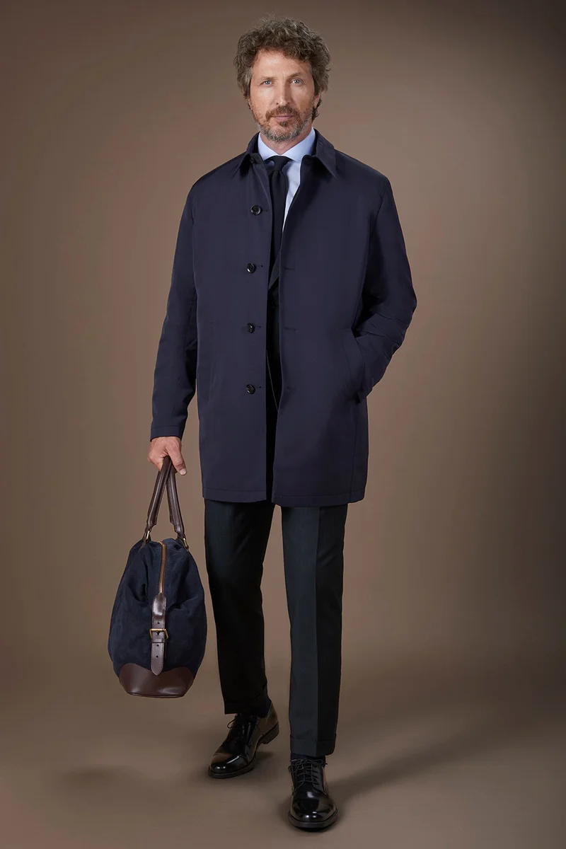 Doppelganger Men's reversible raincoat - Blue/Grey