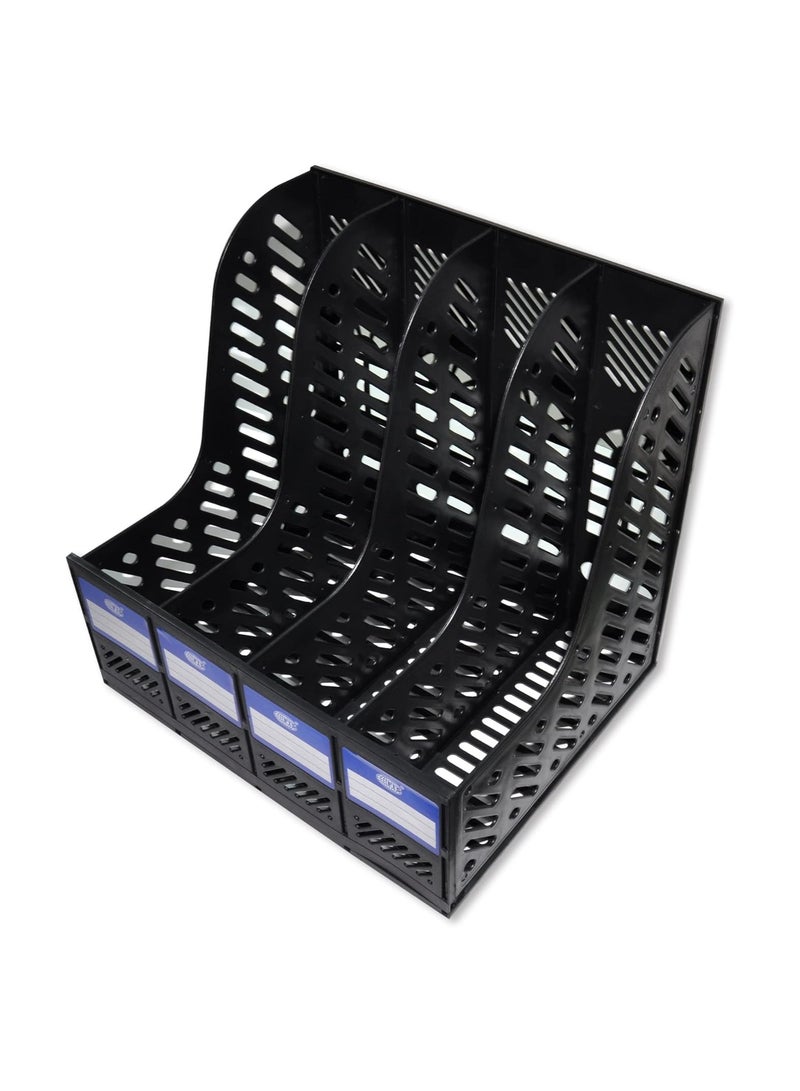 FIS حامل مجلات FIS اللون: أسود (مجموعة/4 رفوف) -FSOTUS-2042