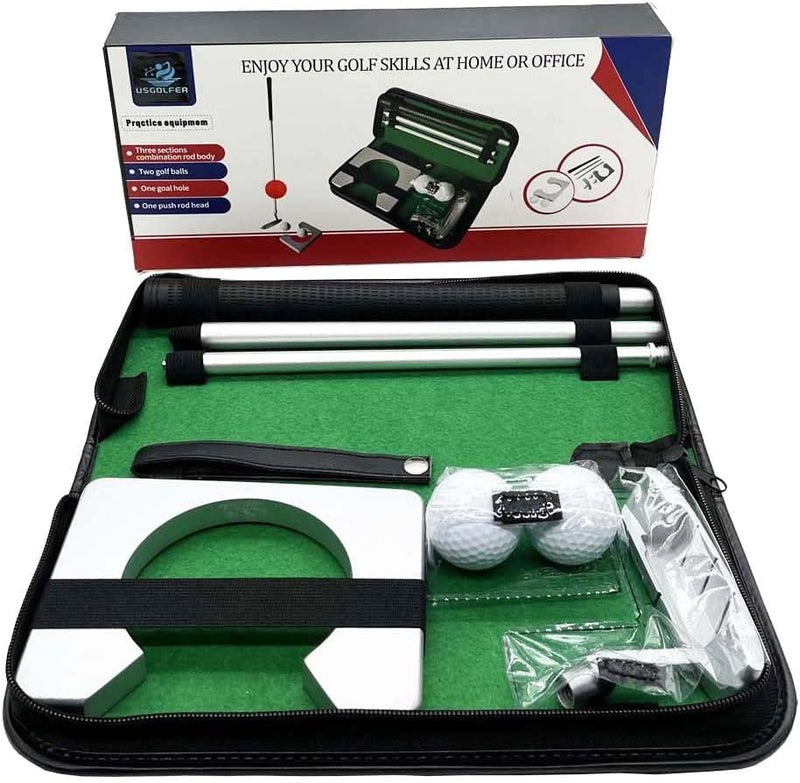 Lightahead USGOLFER Executive Golf Travel Putter Set for Office or Home.Golf Putting Gifts.Souvenirs Novelty Presents (Aluminum) - Image 1