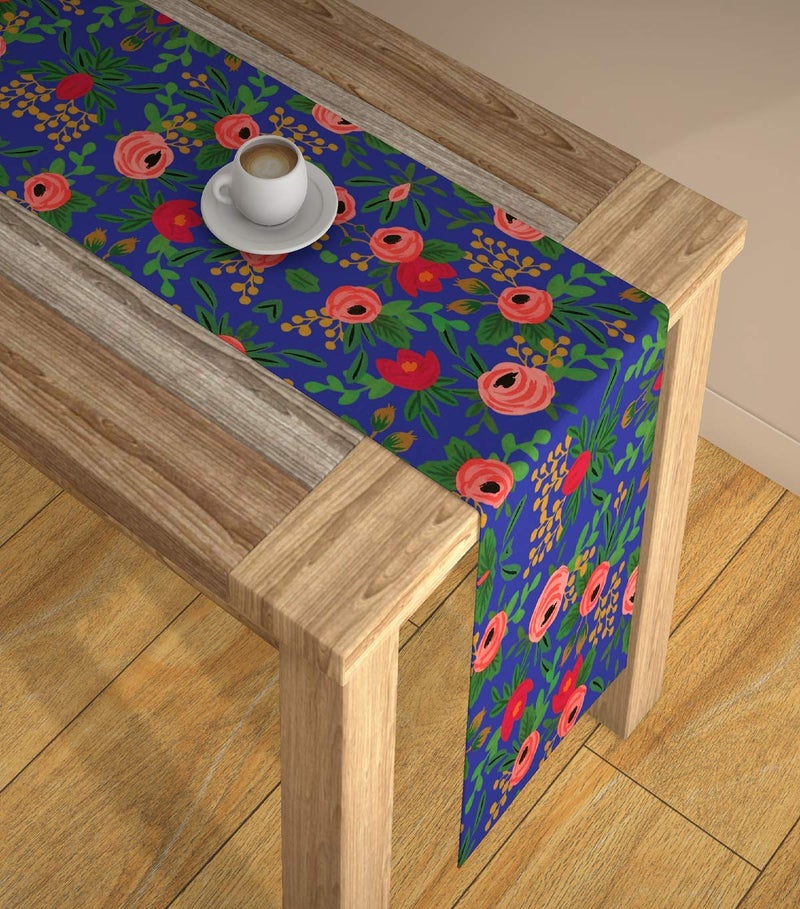 AEROHAVEN™ Abstract Multicolour HD Digital Premium Modern 6 Seater Table Runner Cloth - TR-03 - (Blue, 13 x 72 Inch) - Image 1
