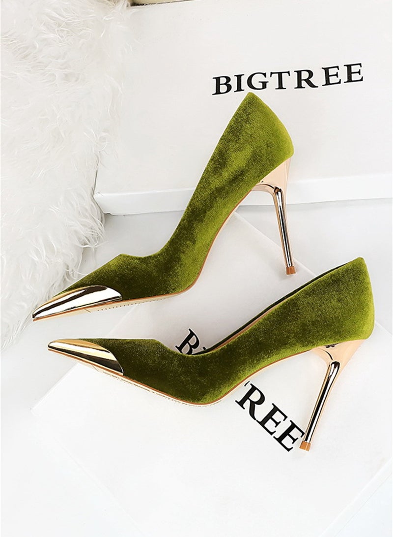 بيج تري أزياء عالية الكعب أحذية عالية الكعب أحذية عالية الكعب 10cm أخضر - Image 2