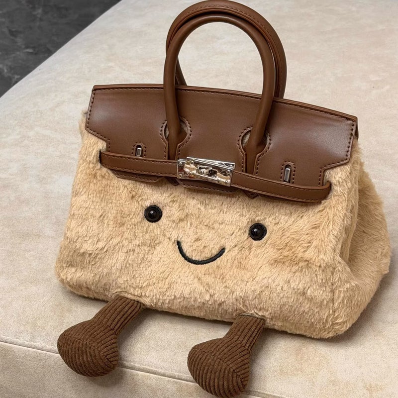 Plush Smiley Face Women's Shoulder Bag 2025 - Image 3