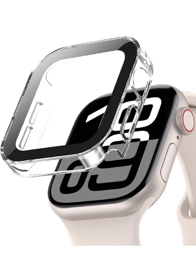 Compatible for Apple Watch Series 10 46mm Hard Case with Tempered Glass Screen Protector, Unique Design Hard PC Waterproof Case Cover, Bumper Full Coverage Accessories for iWatch 10 46mm, Clear - Image 1