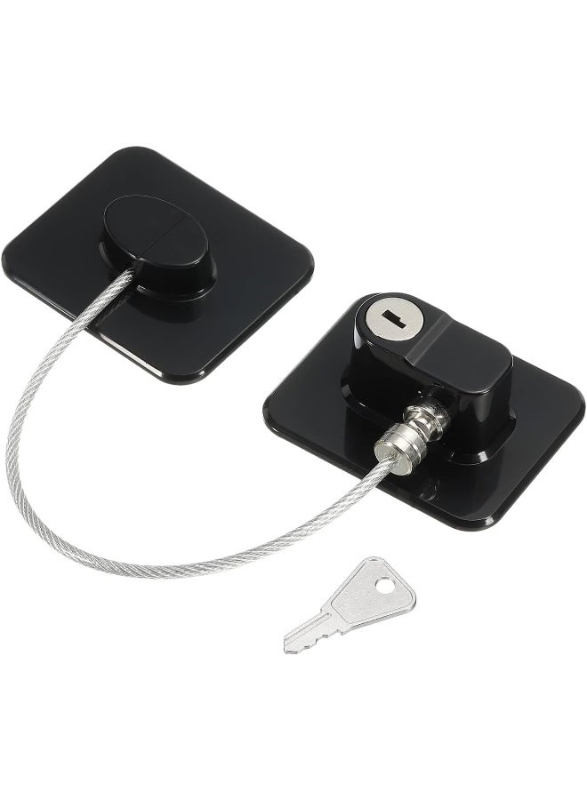 Poaker Adhesive Child Safety Locks With Keys Window And Fridge Door Locking Devices For Kids And Pet Protection Secure Cabinets Roof Windows Balcony And Appliances Black - Image 1