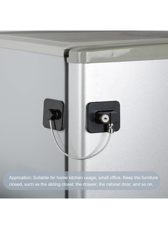 Poaker Adhesive Child Safety Locks With Keys Window And Fridge Door Locking Devices For Kids And Pet Protection Secure Cabinets Roof Windows Balcony And Appliances Black - Image 4