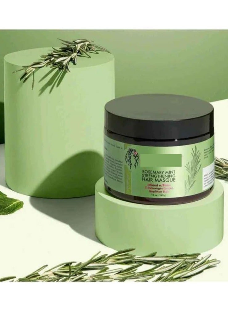 DubaiGallery Rosemary Mint Blend Strengthening Shampoo Leave In Conditioner And Hair Masque Set - Image 4