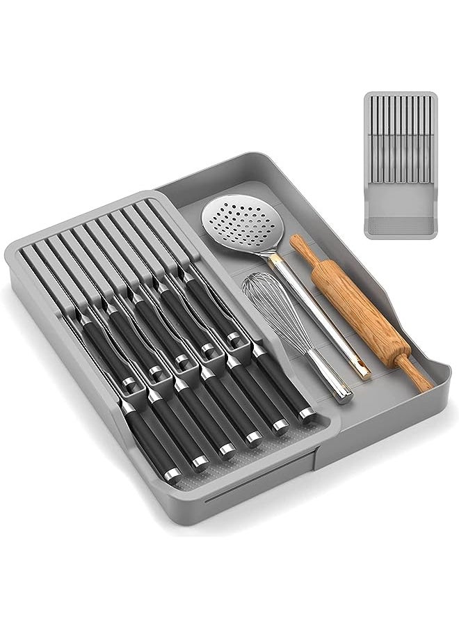 vesus - Block, Kitchen Knife Drawer Organizer, Expandable Knife Holder Insert for 11 Knives - Image 1